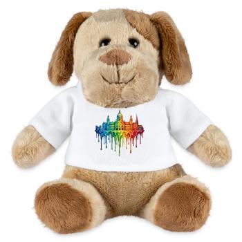 Hanover with colorful gradient color - MiniFeet® Dog Helge - white - Front