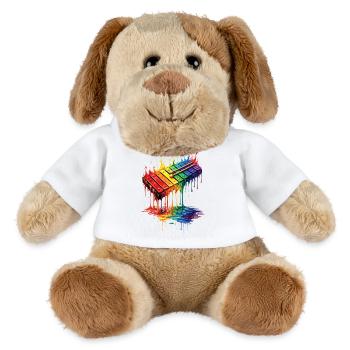 Xylophones with dripping paint - MiniFeet® Dog Helge - white - Front