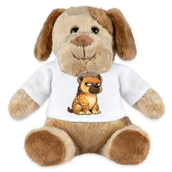 Cute skeptical hyena cartoon funny whimsical - MiniFeet® Dog Helge - white - Front
