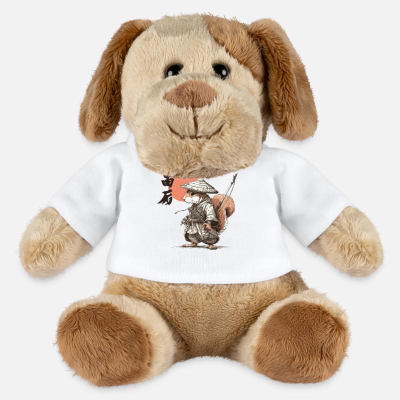 Samurai Squirrel under Red Sun - MiniFeet® Dog Helge - white