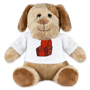 Red Lounge Chair Silhouette - MiniFeet® Dog Helge - white - Front