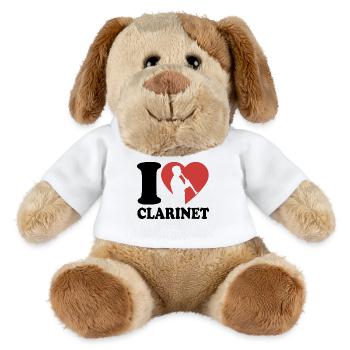 I Love Clarinet - Musician - Clarinetist - MiniFeet® Dog Helge - white - Front