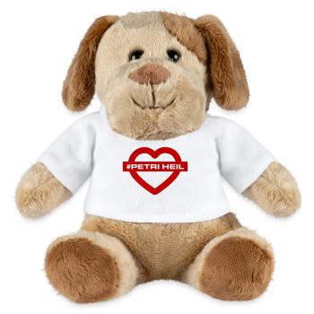 Petri Heil Pêche au cœur - Chien en peluche Helge MiniFeet® - blanc - Devant