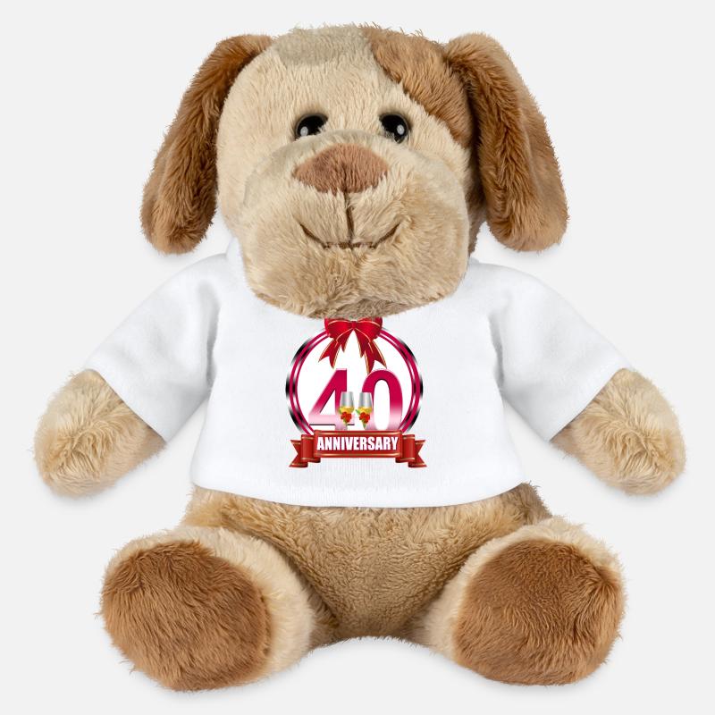 40th wedding Anniversary Ruby wedding anniversary - MiniFeet® Dog Helge - white