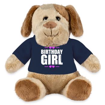 Geburtstags Mädchen Spruch - MiniFeet® Hund Helge - French Navy - Vorne