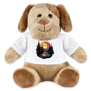 Tente de camping forêt - Chien en peluche Helge MiniFeet® - blanc - Devant