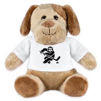 Faultier Eishockey Silhouette Minimalistisch - MiniFeet® Hund Helge - Weiß - Vorne