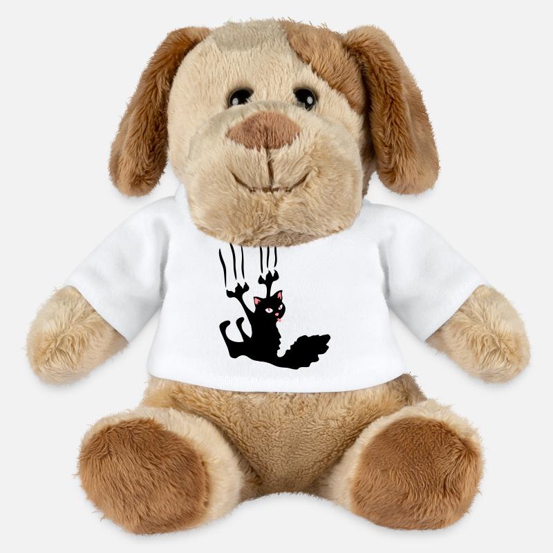 chat noir rebel ! - Chien en peluche Helge MiniFeet® - blanc