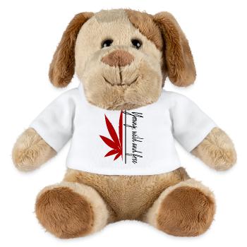 Young wild and free / Cannabis / Cannabisblatt - MiniFeet® Dog Helge - white - Front