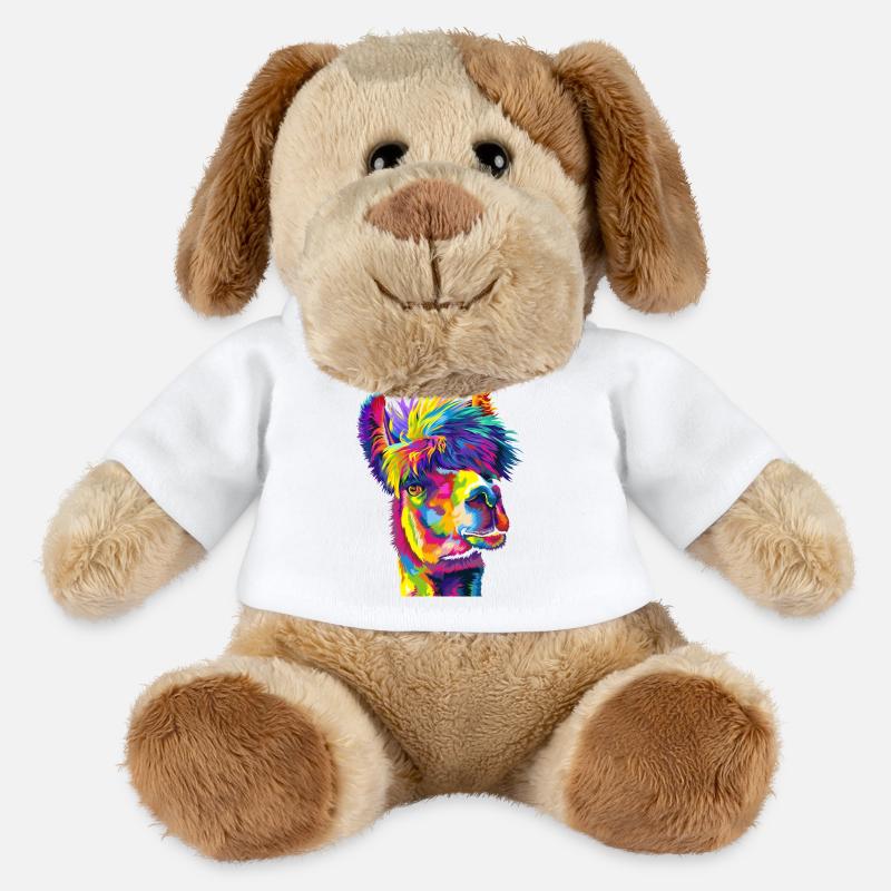 Wahnsinniges Regenbogenlama - MiniFeet® Hund Helge - Weiß