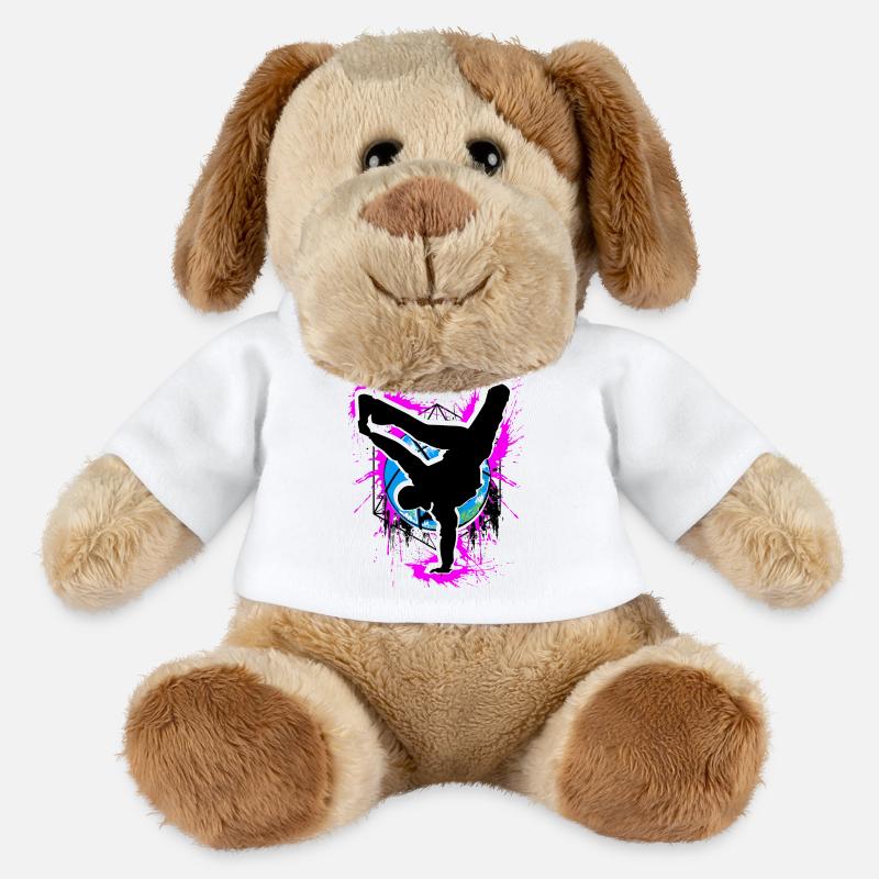 Breakdance - Breakdancer - Breakdancing - BBoy - MiniFeet® Hund Helge - Weiß