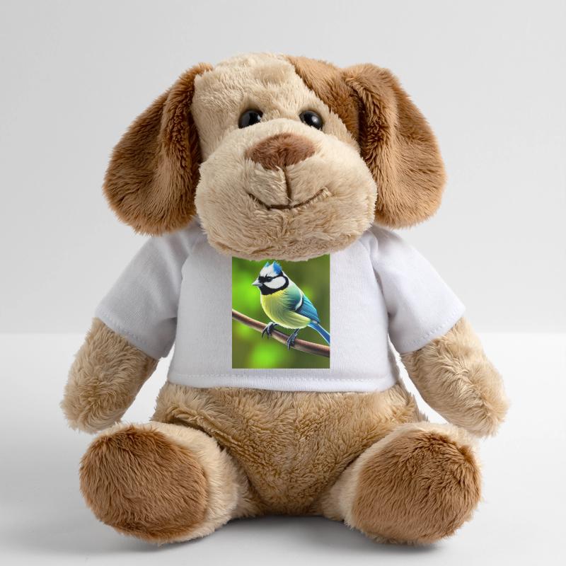 Cool Comic Portrait d’une mésange bleue dans la forêt Chien en peluche Helge MiniFeet®