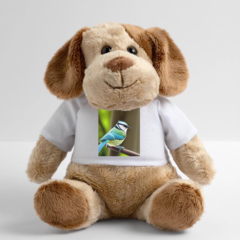Cool Comic Portrait d’une mésange bleue dans la forêt Chien en peluche Helge MiniFeet®