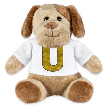 Letter U Gold - MiniFeet® Dog Helge - white - Front