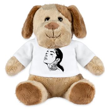Tatouage Portrait de fille - Chien en peluche Helge MiniFeet® - blanc - Devant