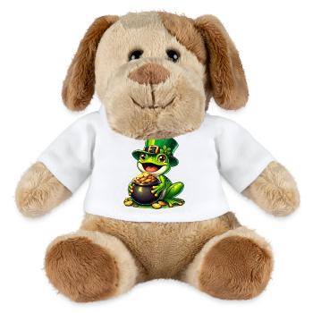 Grenouille de la Saint-Patrick avec de l’or - Chien en peluche Helge MiniFeet® - blanc - Devant