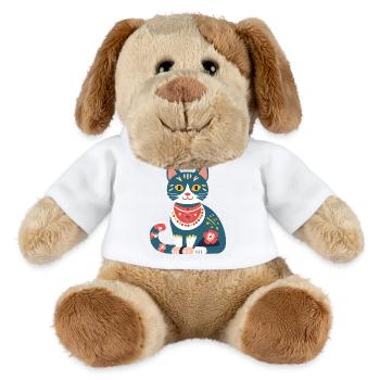 süße Folklore-Katze - MiniFeet® Hund Helge - Weiß - Vorne