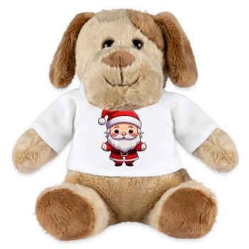 Kawaii Santa Cartoon Weihnachtsstimmung - MiniFeet® Hund Helge - Weiß - Vorne