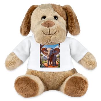Super süße afrikanische Tiere – Elefant - MiniFeet® Hund Helge - Weiß - Vorne