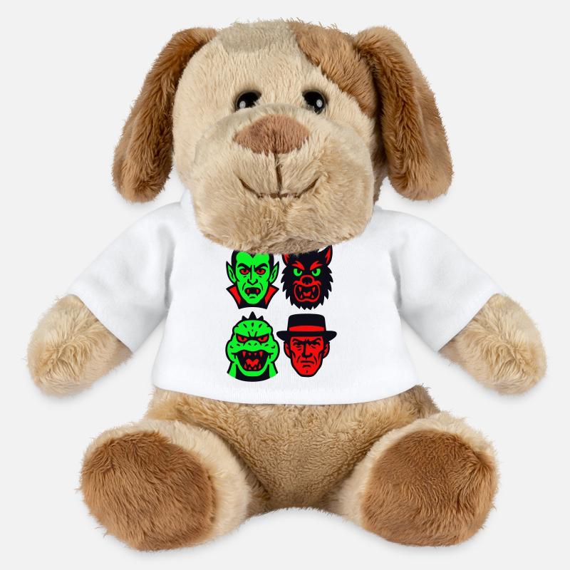 4 Spooky Monsters - MiniFeet® Dog Helge - white