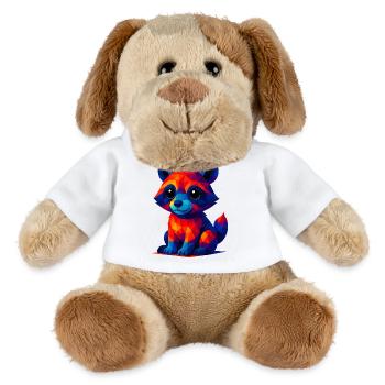 WPAP Polygon Kawaii Stil Tiere Baby Waschbär - MiniFeet® Hund Helge - Weiß - Vorne