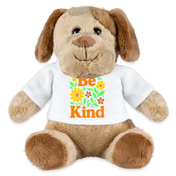 Expression florale joyeuse pour des vibrations positives - Chien en peluche Helge MiniFeet® - blanc - Devant