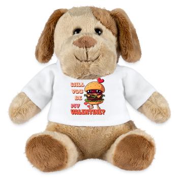 Burger de la Saint-Valentin - Veux-tu être mon Valentin ? - Chien en peluche Helge MiniFeet® - blanc - Devant