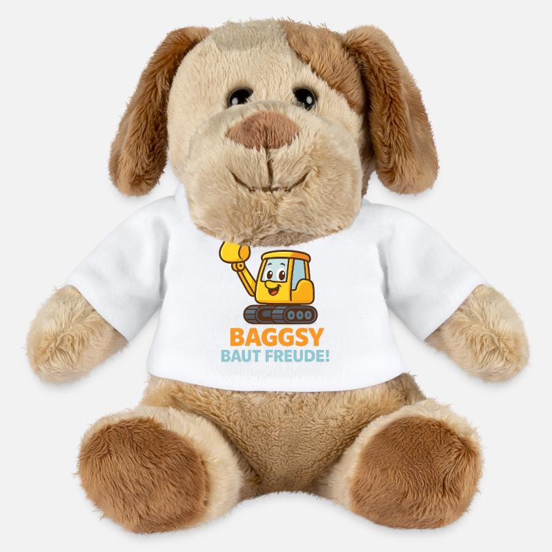 Excavator with a friendly face - MiniFeet® Dog Helge - white