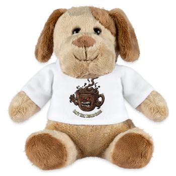 Tasse de café en colère avant le café - Chien en peluche Helge MiniFeet® - blanc - Devant