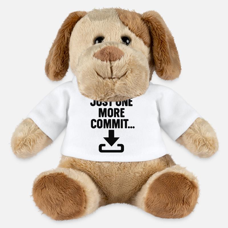 Just One More Commit – Funny Programmer T-Shirt - MiniFeet® Hund Helge - Weiß
