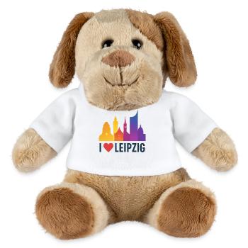 Leipzig Skyline Herzliebe - MiniFeet® Hund Helge - Weiß - Vorne
