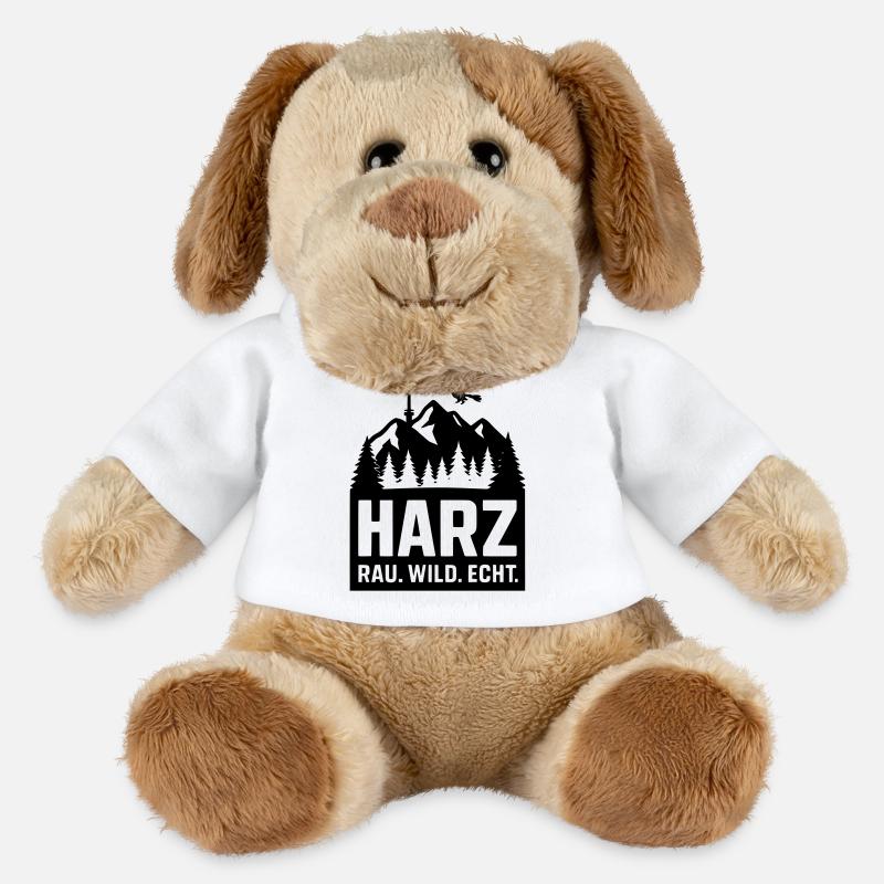 harz wild rau echt - MiniFeet® Hund Helge - Weiß