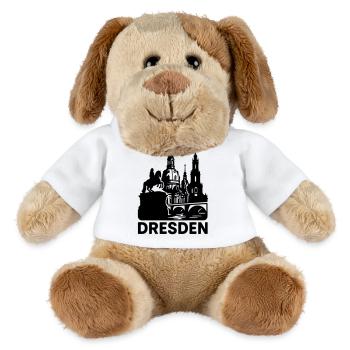 Dresden Landmark Silhouette - MiniFeet® Dog Helge - white - Front