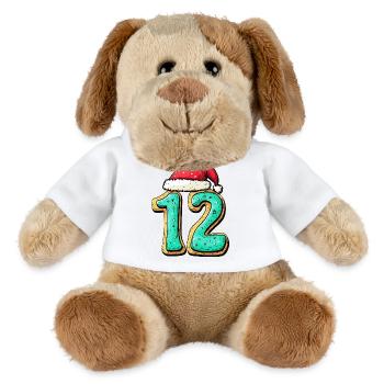 12 Zahl Keks Weihnachten - MiniFeet® Hund Helge - Weiß - Vorne