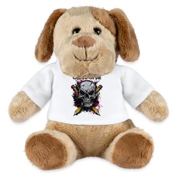 Create or Die – Artist Design with Skull - MiniFeet® Dog Helge - white - Front