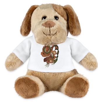 Earth Tone Flower Shapes - MiniFeet® Dog Helge - white - Front