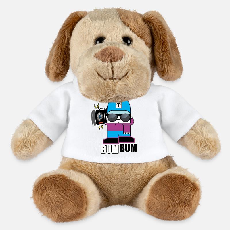 BoomBox Buddy Retro Tee - MiniFeet® Hund Helge - Weiß