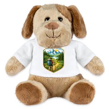 Wanderer Patch mit Berglandschaft  - MiniFeet® Hund Helge - Weiß - Vorne