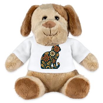 Floral cat silhouette in warmth - MiniFeet® Dog Helge - white - Front