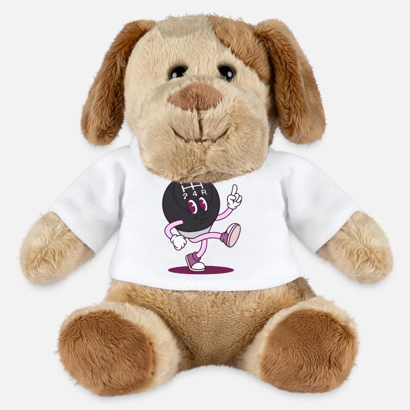 Schaltknopf Tänzer Cartoon - MiniFeet® Hund Helge - Weiß