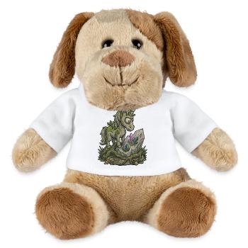 Lustiges Stein-Einhorn-Statuen-Moos-Fantasy-Design - MiniFeet® Hund Helge - Weiß - Vorne