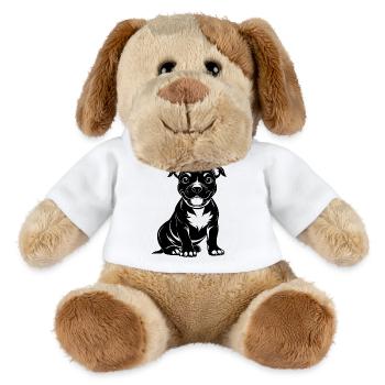 Doux Pitbul Heureux - Chien en peluche Helge MiniFeet® - blanc - Devant