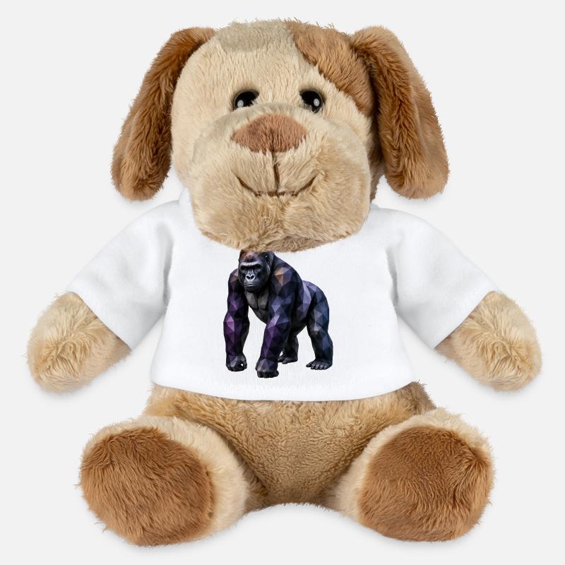 Polygone Gorille – Géométrie colorée - Chien en peluche Helge MiniFeet® - blanc