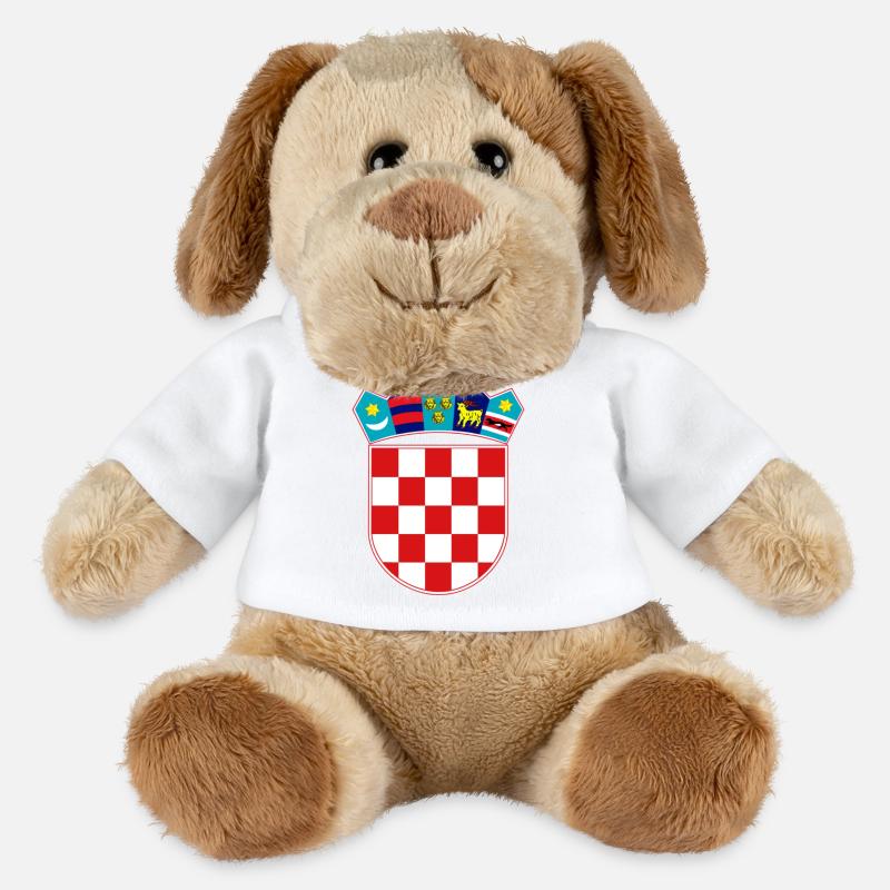 Kroatisches Wappen - MiniFeet® Hund Helge - Weiß