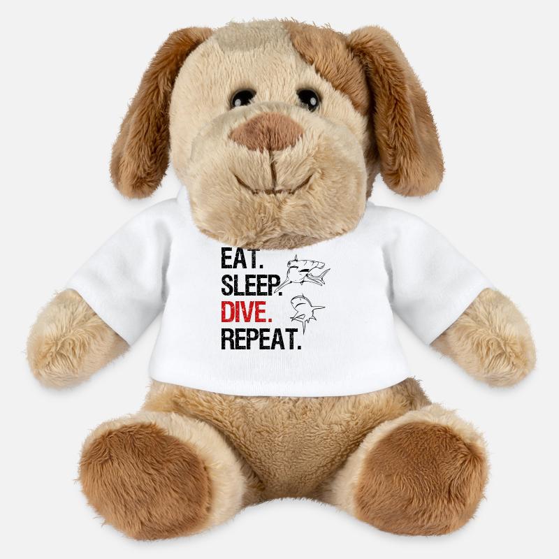Eat Sleep Dive Repeat - Hammerhai - MiniFeet® Hund Helge - Weiß