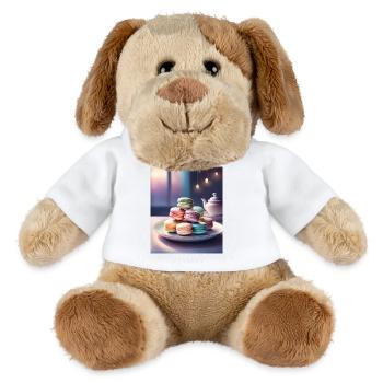 Ein Haufen französischer Macarons - MiniFeet® Hund Helge - Weiß - Vorne