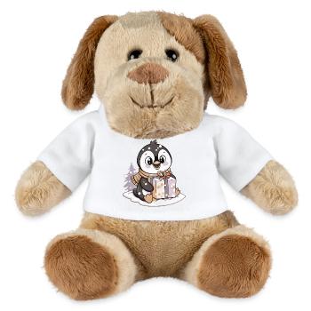 Niedlicher Pinguin mit Geschenk an Weihnachten - MiniFeet® Hund Helge - Weiß - Vorne
