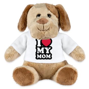 I love my mom - Ich liebe meine Mama - MiniFeet® Hund Helge - Weiß - Vorne