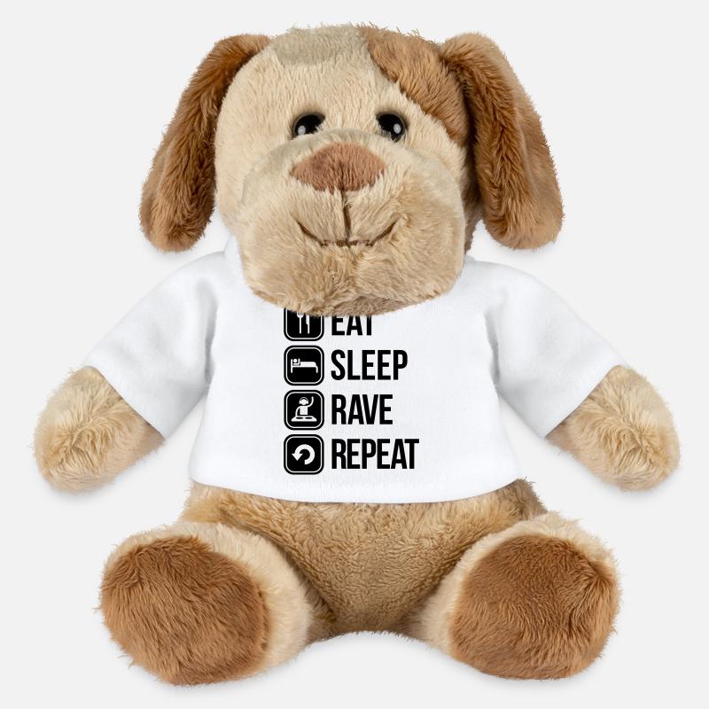 eat sleep rave repeat - MiniFeet® Dog Helge - white
