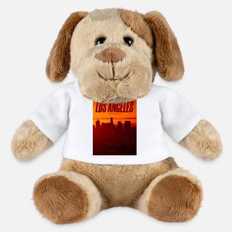 LA Sunset Skyline - Chien en peluche Helge MiniFeet® - blanc